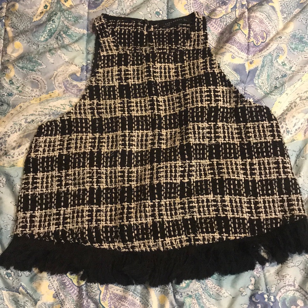 Zara knit top blouse with fringe